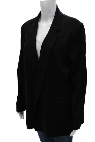 Ripley Rader Women Black Viscose Open Front Jacket Long Sleeve Size 3