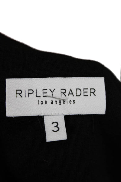Ripley Rader Women Black Viscose Open Front Jacket Long Sleeve Size 3