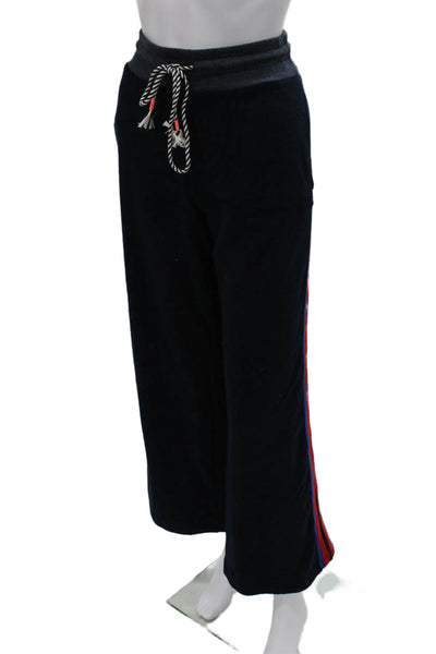Sundry Women Blue Solid Drawstring Cotton Sweatpants Size L