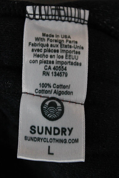 Sundry Women Blue Solid Drawstring Cotton Sweatpants Size L
