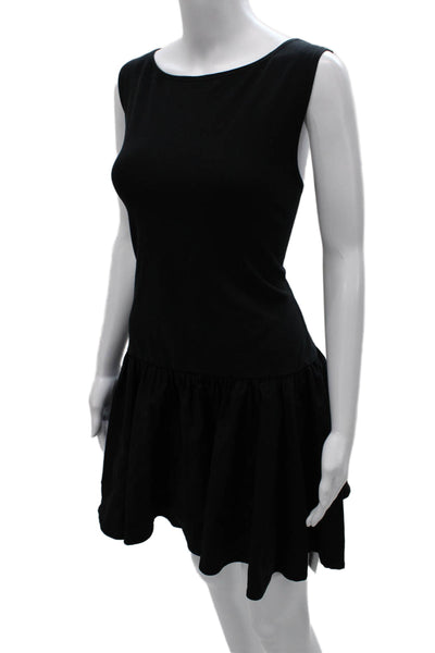 Reformation Women Black Fit & Flare Knee Length Organic Cotton Dress Size XL