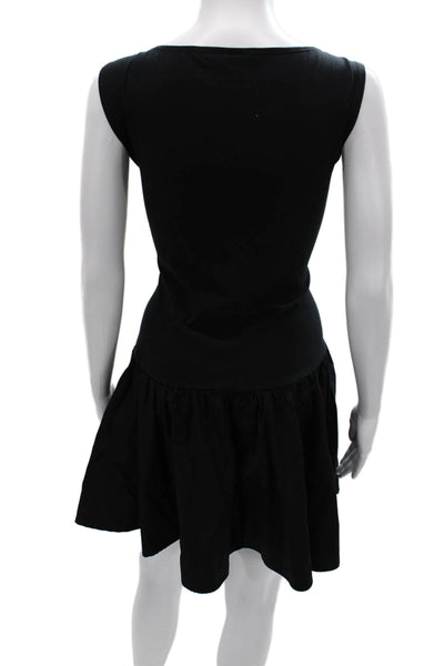 Reformation Women Black Fit & Flare Knee Length Organic Cotton Dress Size XL