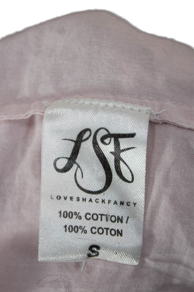 Love Shack Fancy Womens Peasant Pink Cotton Skirt Short Size S