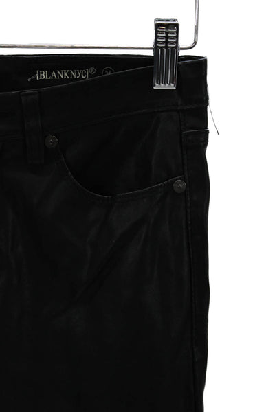 BLANKNYC Womens Cropped Black PU Pants Juniors Size 25