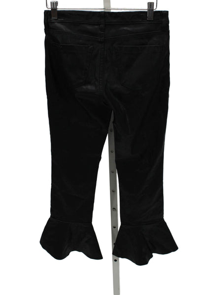 BLANKNYC Womens Cropped Black PU Pants Juniors Size 25