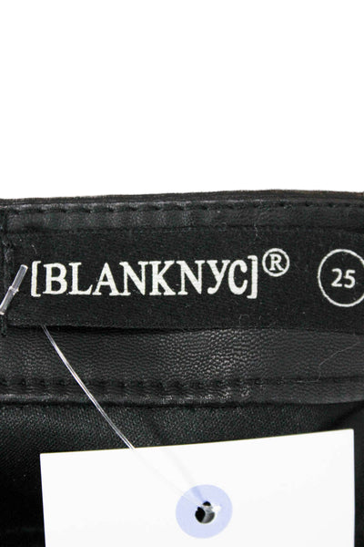 BLANKNYC Womens Cropped Black PU Pants Juniors Size 25