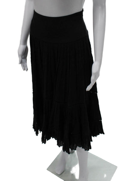 Adria Moss Womens A-Line Midi Skirt Black Viscose Zip Size 4
