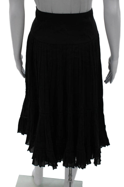 Adria Moss Womens A-Line Midi Skirt Black Viscose Zip Size 4