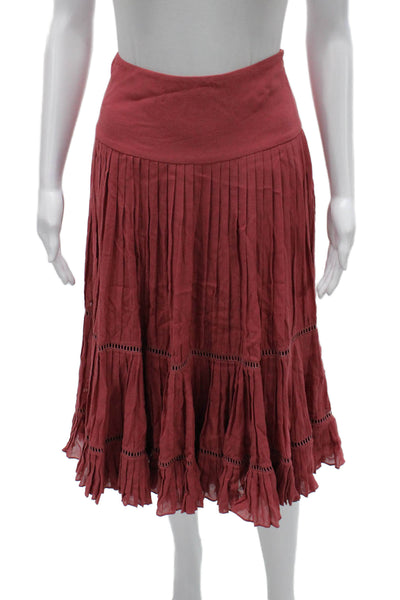 Adria Moss Womens A-Line Midi Skirt Red Polyester Size 4