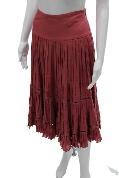 Adria Moss Womens A-Line Midi Skirt Red Polyester Size 4