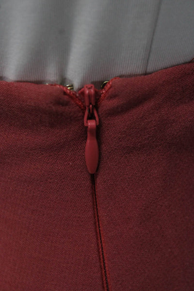 Adria Moss Womens A-Line Midi Skirt Red Polyester Size 4