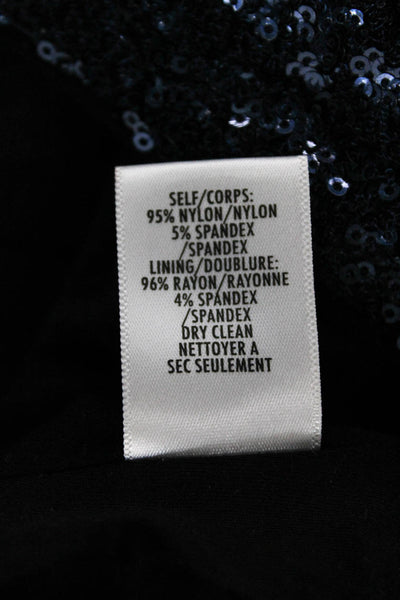 Bailey 44 Women Basic Blue Scoop Neck Short Sleeve T Shirt Nylon Zip Size L