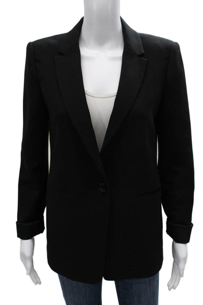 BCBGMAXAZRIA Womens Basic Jacket Black Button Long Sleeve Size S