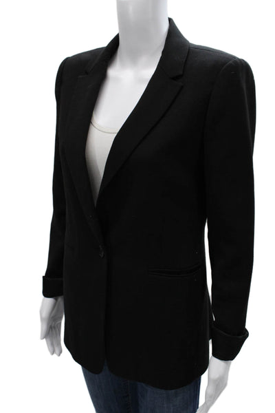 BCBGMAXAZRIA Womens Basic Jacket Black Button Long Sleeve Size S