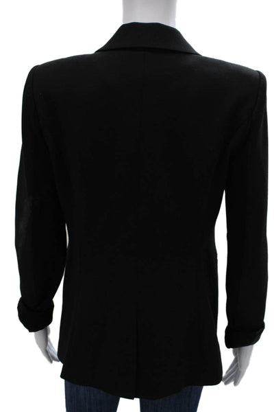 BCBGMAXAZRIA Womens Basic Jacket Black Button Long Sleeve Size S
