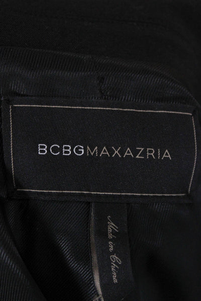 BCBGMAXAZRIA Womens Basic Jacket Black Button Long Sleeve Size S