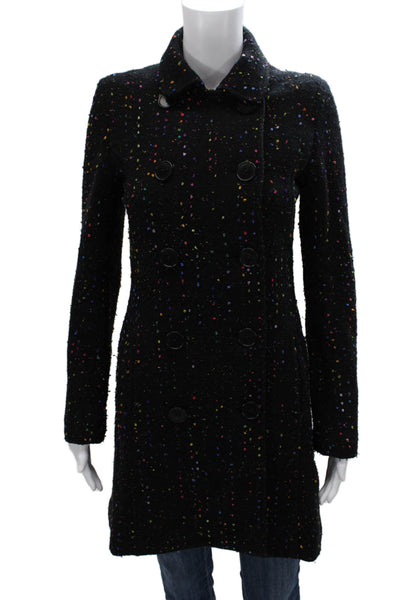 Paul Smith Womens Black Wool Overcoat Button Closure Size 38