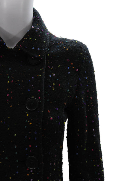 Paul Smith Womens Black Wool Overcoat Button Closure Size 38