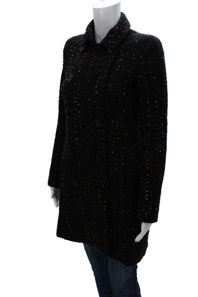 Paul Smith Womens Black Wool Overcoat Button Closure Size 38