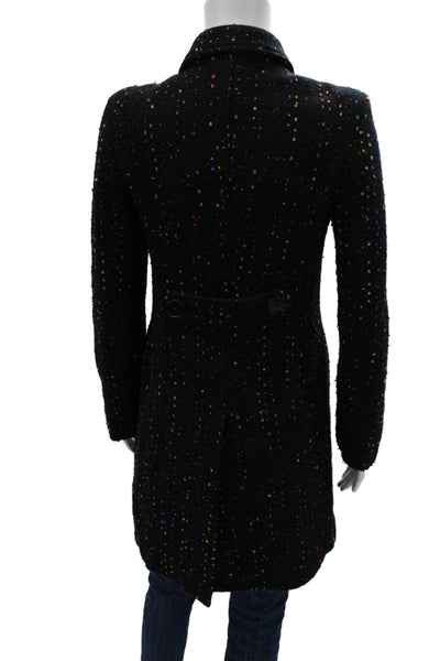 Paul Smith Womens Black Wool Overcoat Button Closure Size 38