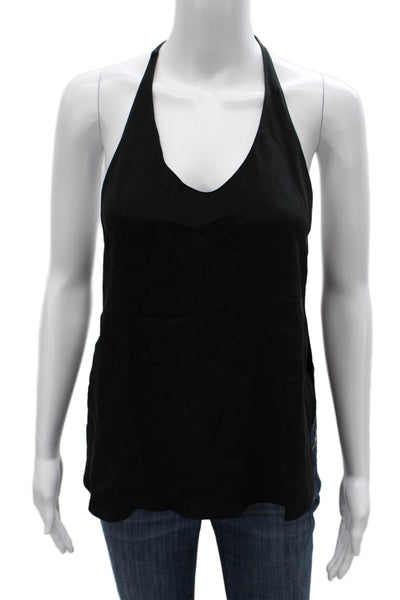 3.1 Phillip Lim Womens Basic Silk Halter Tank Black Sleeveless Size S