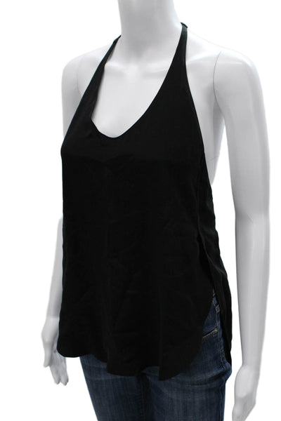 3.1 Phillip Lim Womens Basic Silk Halter Tank Black Sleeveless Size S