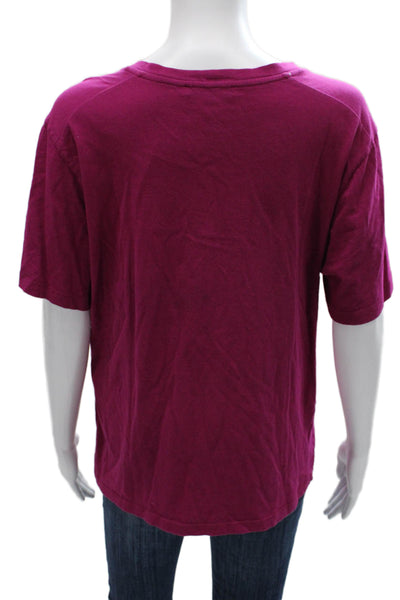Maje Womens Basic Purple Cotton Crew Neck Short Sleeve T-Shirt Feminist Size 3