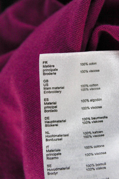 Maje Womens Basic Purple Cotton Crew Neck Short Sleeve T-Shirt Feminist Size 3