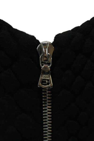 Alexis Womens Basic Blouse Black Acrylic Sleeveless Round Neck Zip Size S
