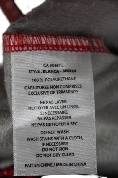 Melissa Nepton Womens Basic Sleeveless Tank Red Polyurethane Round Neck Size XS