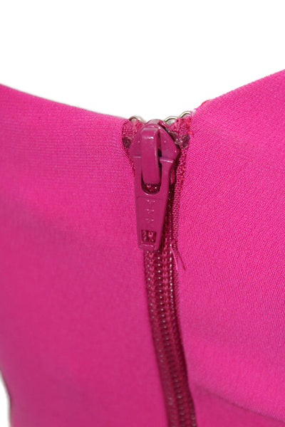 A.L.C. Women Cropped One Shoulder Blouse Pink Long Sleeve Zip Triacetate Size 2