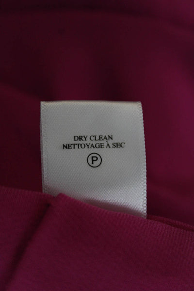 A.L.C. Women Cropped One Shoulder Blouse Pink Long Sleeve Zip Triacetate Size 2