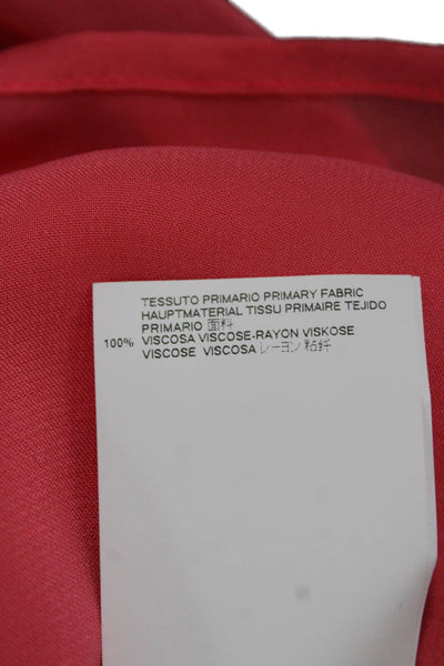 Just Cavalli Women Basic Viscose V Neck Long Sleeve Pink Blouse Size 42