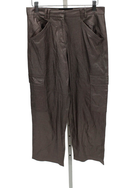 Kobi Halperin Women Cargo Pants Brown Polyester Zip Size 2