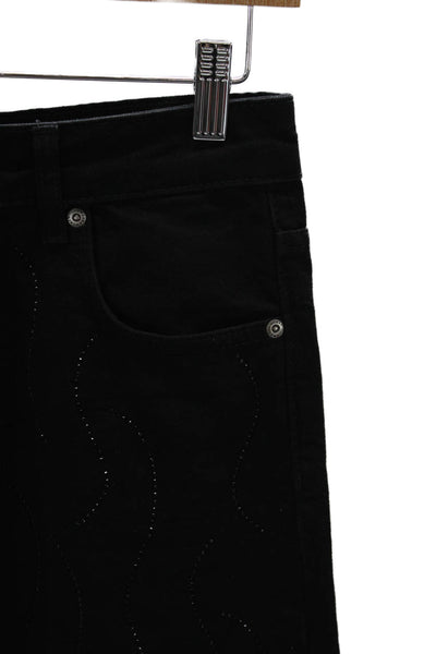 Zara Womens Straight Jeans Black High Rise Cotton Zip Size 4