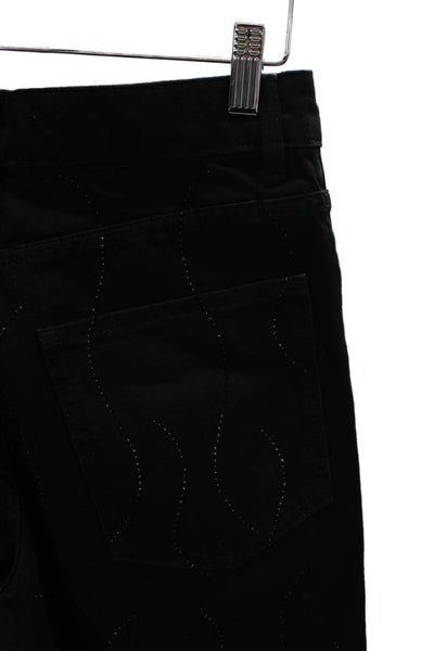 Zara Womens Straight Jeans Black High Rise Cotton Zip Size 4