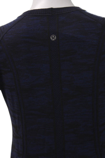 Lululemon Women Basic Blue Crew Short Sleeve Nylon Tee Size 8