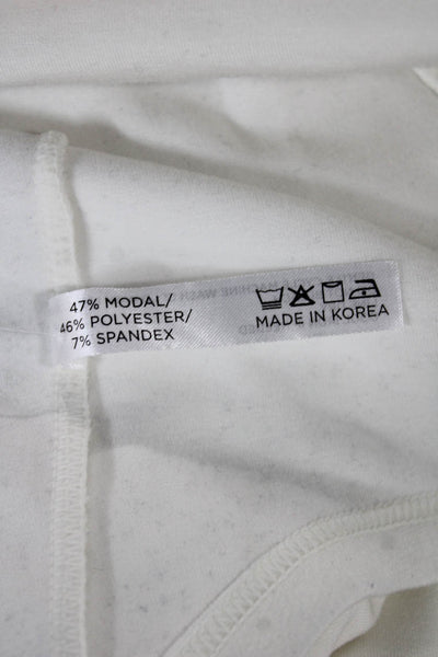 Tuckernuck Women Pullover Sweatshirt White Collared Zip 3/4 Sleeve Size XS