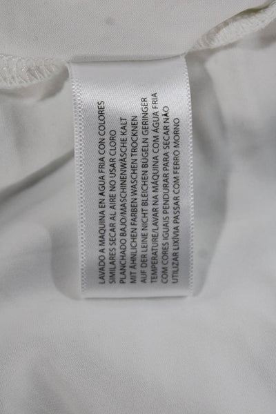 Lija Women White Collared Short Sleeve Nylon Basic Polo Size M