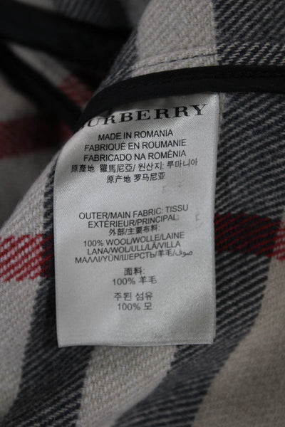 Burberry Brit Women Black Wool Overcoat Toggle Closure Long Sleeve Size 10