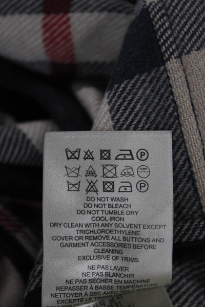 Burberry Brit Women Black Wool Overcoat Toggle Closure Long Sleeve Size 10