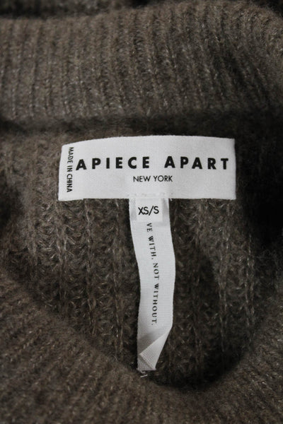 Apiece Apart Women Cashmere Crew Neck Short Sleeve Pullover Brown Size XS