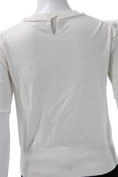 J Crew Women Basic White Viscose Crew Neck Short Sleeve T-Shirt Size XS