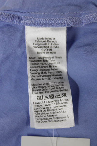 J Crew Women Trumpet Linen Midi Skirt Blue Pull On Size XS