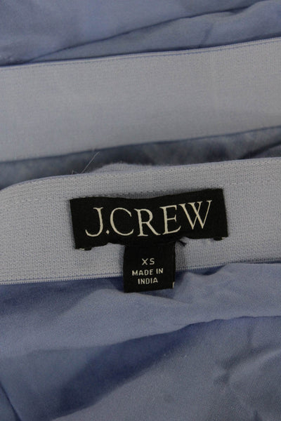 J Crew Women Trumpet Linen Midi Skirt Blue Pull On Size XS