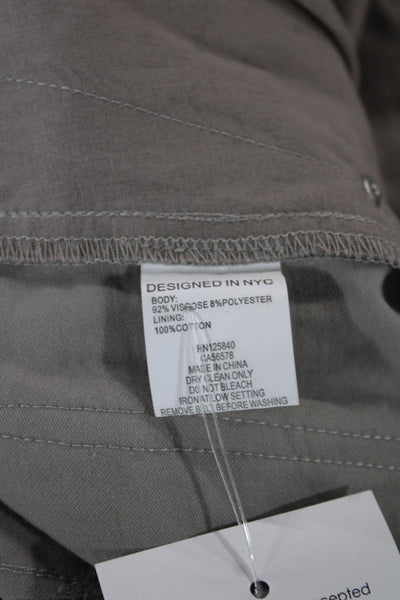 Intermix Women Paperbag Pants Gray Viscose Tie Waist Inseam 25 Size 0