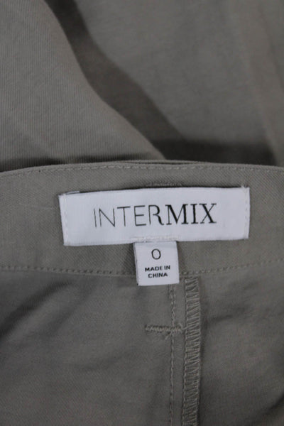 Intermix Women Paperbag Pants Gray Viscose Tie Waist Inseam 25 Size 0