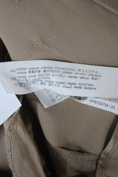 Zara Women Cropped Pants Beige Polyester Zip Size XS