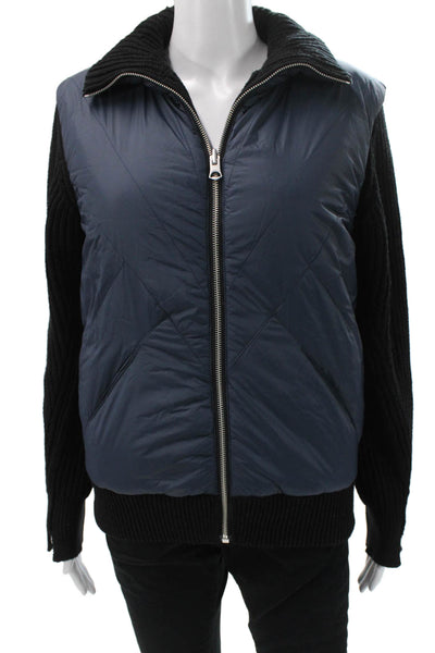 Rag & Bone Womens Puffer Jacket Blue Quilted Polyester Long Sleeve Size S