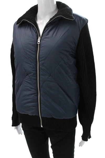 Rag & Bone Womens Puffer Jacket Blue Quilted Polyester Long Sleeve Size S
